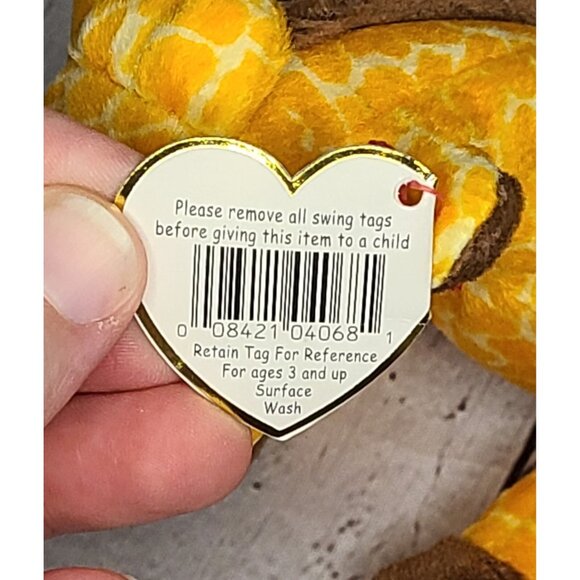 1995 Vintage Twigs Giraffe Beanie Baby, PVC Pellets, Tag Errors, Hants UK - Picture 8 of 10